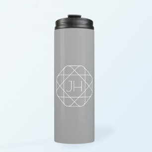 Bouteilles Isothermes Monogramme Cool, Style de Logo Hip Vibe Gris & B