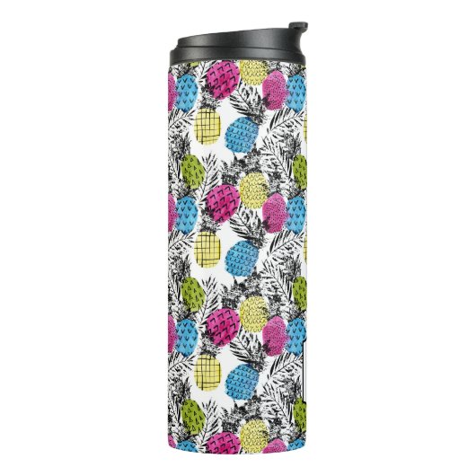 Bouteilles Isothermes Monogramme d'ananas et de palmettes | d'art de (Tourné sur la gauche)