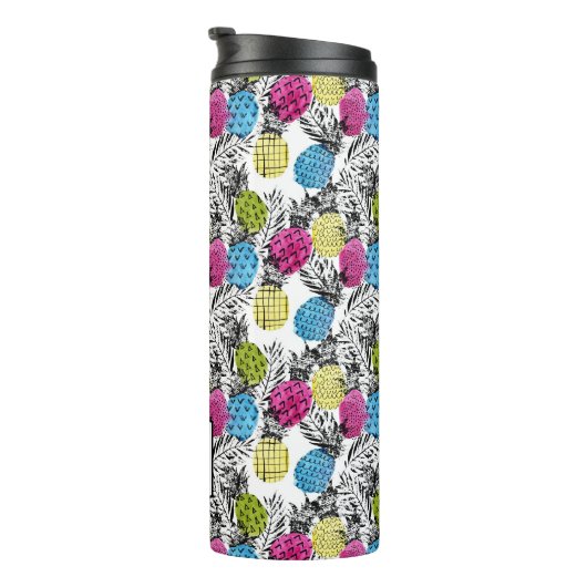 Bouteilles Isothermes Monogramme d'ananas et de palmettes | d'art de (Tourné sur la droite)