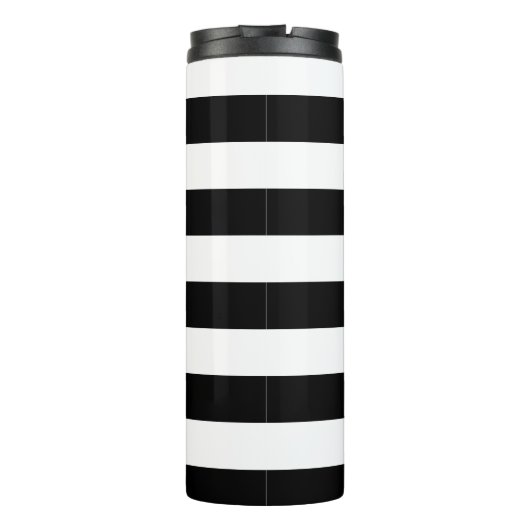 Bouteilles Isothermes Monogramme d'aqua à rayures noir et blanc (Dos)