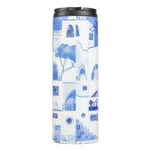 Bouteilles Isothermes Monogramme d'aquarelle de l'île grecque de Santori (Dos)