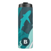 Bouteilles Isothermes Monogramme d'art Abstrait cool requin (Devant)