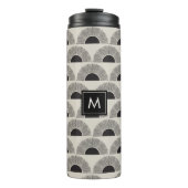 Bouteilles Isothermes Monogramme d'art Abstrait moderne noir et beige Su (Devant)