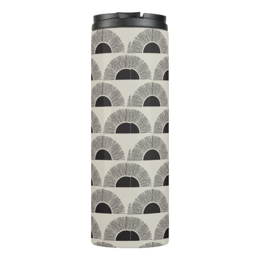 Bouteilles Isothermes Monogramme d'art Abstrait moderne noir et beige Su (Dos)