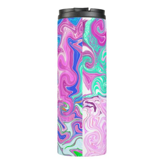 Bouteilles Isothermes Monogramme d'art fluvial bleu, orange, violet et T (Dos)