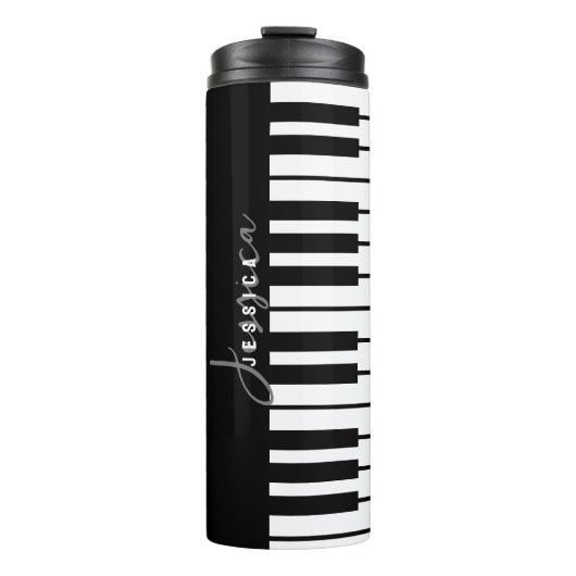 Bouteilles Isothermes Monogramme de clavier de piano noir et blanc (Devant)