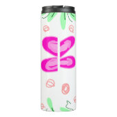 Bouteilles Isothermes monogramme de fleur rose ajouter nom lettre feuill (Dos)