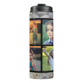 Bouteilles Isothermes Monogramme de la famille du marbre gris rustique (Devant)