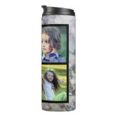 Bouteilles Isothermes Monogramme de la famille du marbre gris rustique (Tourné sur la droite)