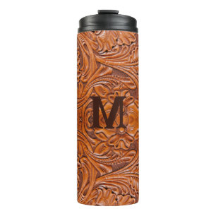 Bouteilles Isothermes monogramme de mariage campagnard occidental rustiq