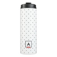 Monogramme de Motif de point Polka de ruban rouge
