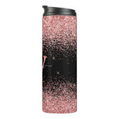 Bouteilles Isothermes Monogramme de nom de script élégant à paillettes n (Tourné sur la droite)