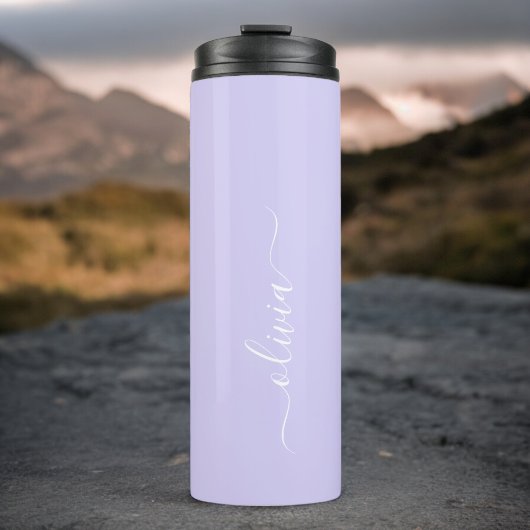 Bouteilles Isothermes Monogramme de nom féminin écriture moderne violet