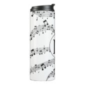 Bouteilles Isothermes Monogramme de note de musique noire et blanche (Tourné sur la gauche)