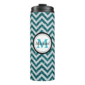 Bouteilles Isothermes Monogramme de Parties scintillant turquoise Silver (Devant)