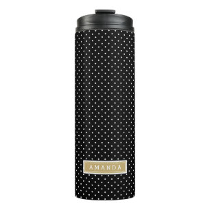 Bouteilles Isothermes Monogramme de points minuscules noir et or
