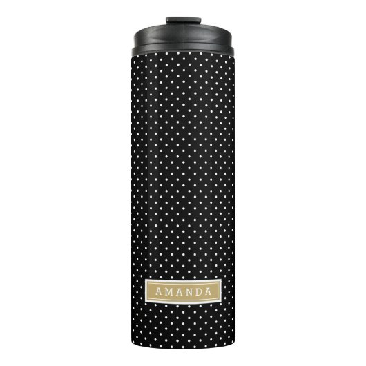 Bouteilles Isothermes Monogramme de points minuscules noir et or (Devant)