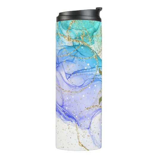 Bouteilles Isothermes Monogramme de script de nom personnalisé (Tourné sur la gauche)