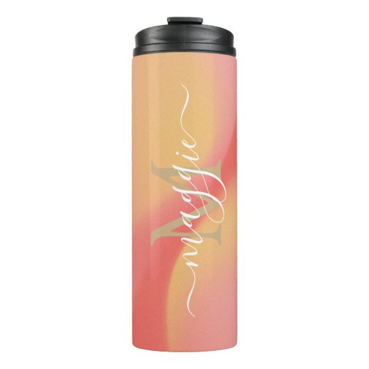Bouteilles Isothermes Monogramme de script de nom personnalisé (Devant)