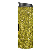 Bouteilles Isothermes Monogramme doré foncé jaune faux parties scintilla (Tourné sur la droite)