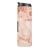 Bouteilles Isothermes Monogramme élégant en marbre rose rose or (Tourné sur la droite)