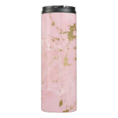 Bouteilles Isothermes Monogramme élégant en marbre rose rose or (Dos)