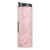 Bouteilles Isothermes Monogramme élégant en marbre rose rose or (Tourné sur la droite)