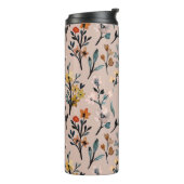 Bouteilles Isothermes Monogramme Elégant modèle floral féminin rose (Tourné sur la gauche)