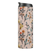 Bouteilles Isothermes Monogramme Elégant modèle floral féminin rose (Tourné sur la droite)