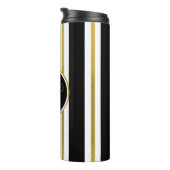 Bouteilles Isothermes Monogramme Elégant Noir & Or Personnalisé (Tourné sur la droite)