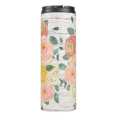 Bouteilles Isothermes Monogramme en bois vieilli Rose et couronne d'euca (Dos)