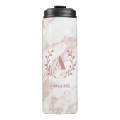 Bouteilles Isothermes Monogramme en marbre rose Toute initiale et nom Pe (Devant)