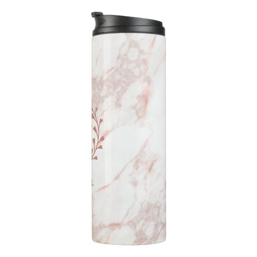 Bouteilles Isothermes Monogramme en marbre rose Toute initiale et nom Pe (Tourné sur la droite)