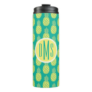 Bouteilles Isothermes Monogramme en pastel des ananas