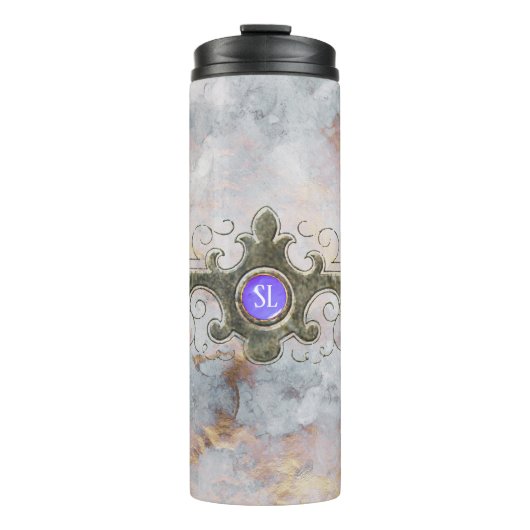 Bouteilles Isothermes Monogramme en pierre de marbre (Devant)