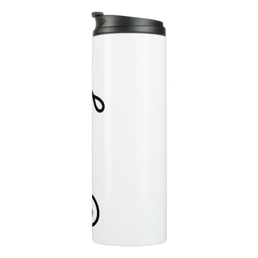 Bouteilles Isothermes Monogramme et nom personnalisés en noir moderne (Tourné sur la droite)