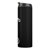 Bouteilles Isothermes Monogramme et nom personnalisés en noir moderne (Tourné sur la droite)