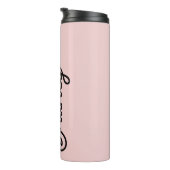 Bouteilles Isothermes Monogramme et nom rose pâle moderne (Tourné sur la droite)