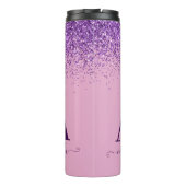 Bouteilles Isothermes Monogramme étincelant de parties scintillant rose  (Dos)