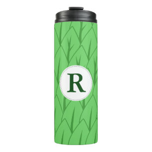 Bouteilles Isothermes Monogramme Feuille vert mou moderne
