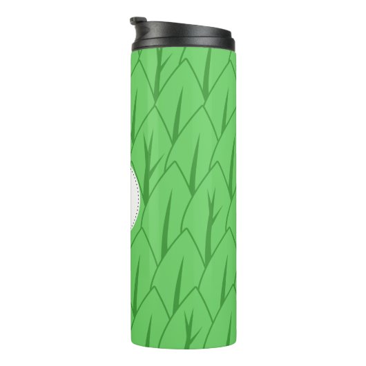 Bouteilles Isothermes Monogramme Feuille vert mou moderne (Tourné sur la droite)