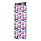 Bouteilles Isothermes Monogramme floral avec initial - Cadeau personnali (Tourné sur la gauche)