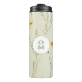 Bouteilles Isothermes Monogramme floral moderne vert jaune clair (Devant)