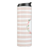 Bouteilles Isothermes Monogramme floral rose (Tourné sur la gauche)