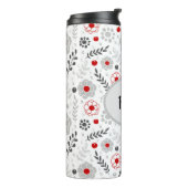 Bouteilles Isothermes Monogramme floral rouge gris moderne (Tourné sur la gauche)