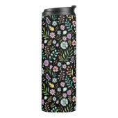 Bouteilles Isothermes Monogramme Floral Whimsical Boho Thermal Tumbler (Tourné sur la gauche)