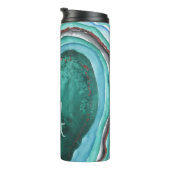 Bouteilles Isothermes Monogramme Géode Agate Bleu Vert Cuivre (Tourné sur la droite)