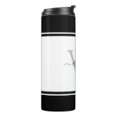 Bouteilles Isothermes Monogramme Girly Moderne Script tendance Noir Blan (Tourné sur la gauche)