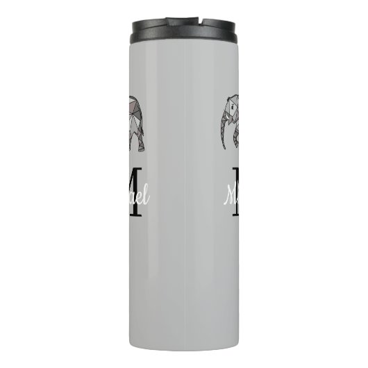 Bouteilles Isothermes Monogramme Graphique mignon Eléphant Noir personna (Dos)