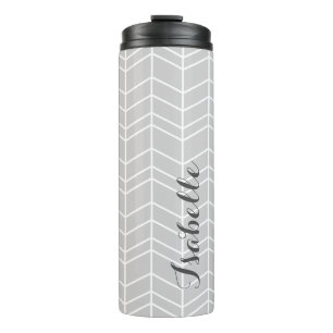 Bouteilles Isothermes Monogramme gris Herringbone